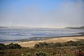 Zicht op lagune richting strand