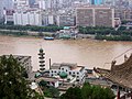 Yellow River crossing Lanzhou from White pagoda hill / El Río Amarillo a su paso por Lanzhou desde la colina de la pagoda blanca