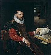 Lavinia Fontana, Portrait d’homme assis feuilletant un livre, dit Portrait du sénateur Orsini, vers 1577-1578.