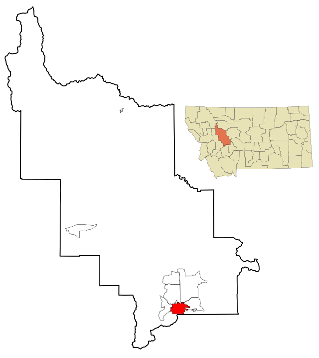 Localização no condado de Lewis and Clark