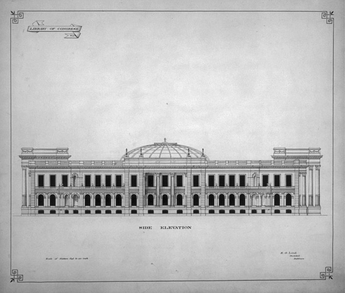 File:Library of Congress, Washington, D.C. Side elevation LCCN2002709200.jpg