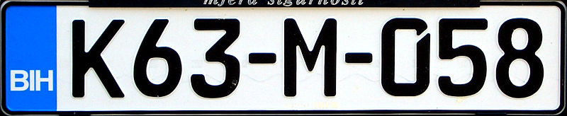 File:License plate Bosnia and Herzegowina 2009.jpg