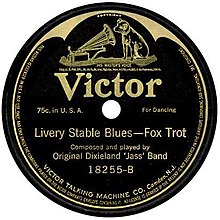 The world's first jazz record: ODJB 1917 Victor release of "Livery Stable Blues", 18255-B Livery-stable.jpg