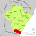 Расположение муниципалитета Альменара на карте провинции
