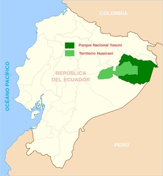 Fitxer:Localización de Yasuní y Huaorani en Ecuador.svg