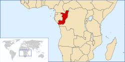Location of Orílẹ̀-èdè Olómìnira ilẹ̀ Kóngò