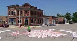 Polens statsvapen i Loup City, Polish Capital of Nebraska.