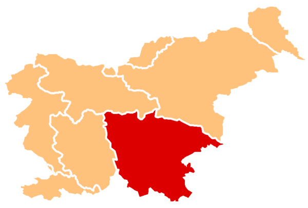Locatie van Dolenjska in Slovenië