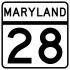 Мериленд Route 28 маркер