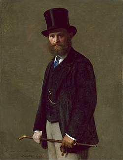 Portreto de Édouard Manet fare de Henri Fantin-Latour, 1867 (117,5 x 90 cm) The Art Institute, Ĉikago