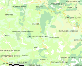 Poziția localității Antraigues-sur-Volane