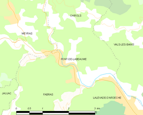 Poziția localității Pont-de-Labeaume
