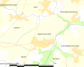 Poziția localității Amayé-sur-Orne