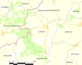 Mapa obce Longré