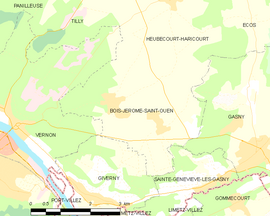 Mapa obce Bois-Jérôme-Saint-Ouen