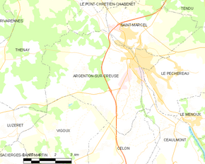 Poziția localității Argenton-sur-Creuse