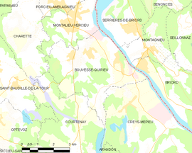 Mapa obce Bouvesse-Quirieu