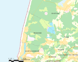 Mapa obce Seignosse