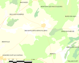 Mapa obce Badonvilliers-Gérauvilliers
