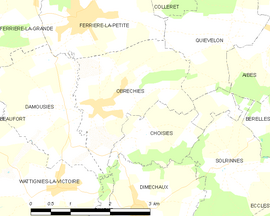 Mapa obce Obrechies