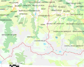 Mapa obce Loudenvielle