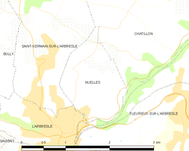 Mapa obce Nuelles