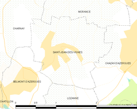 Mapa obce Saint-Jean-des-Vignes