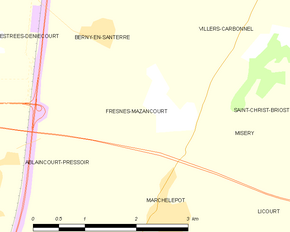 Poziția localității Fresnes-Mazancourt