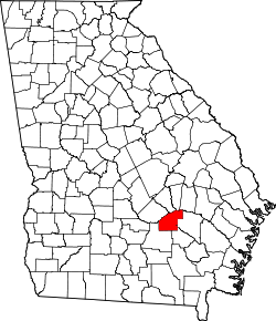 Karte von Jeff Davis County innerhalb von Georgia