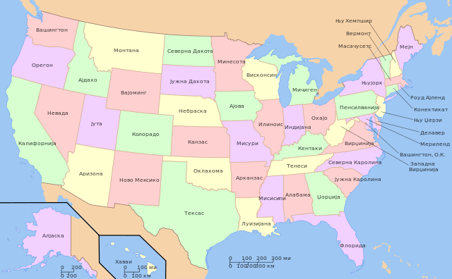 美国领土面积地图图片