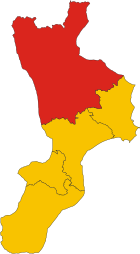 Cosenza ili haritası (bölge Calabria, İtalya) .svg