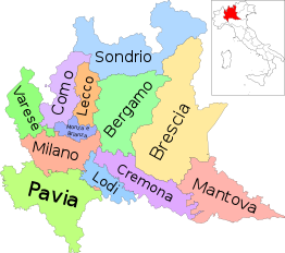 Kaart van Lombardije