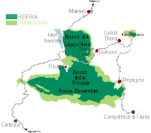 La SP 26 nella mappa della riserva naturale