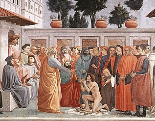 Masaccio and Filippino Lippi, The Resurrection of the Son of Theophilus from the Brancacci Chapel.