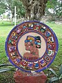 Maya Zodiac Circle, modern painted plaster depiction