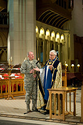 Dean Peter Beck with a United States Air Force chaplain Members of the United States and New Zealand Partnership.jpg