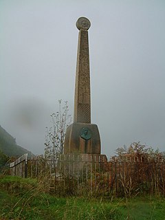Hughes Memorial, Corris Obelisk memorial in Corris, Wales