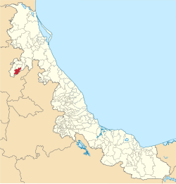 Vị trí của đô thị trong bang Veracruz