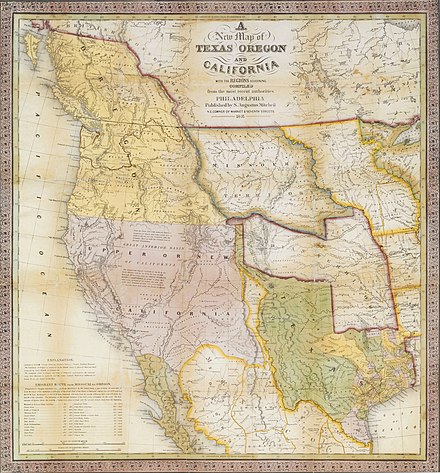 A New Map of Texas, Oregon, and California, Samuel Augustus Mitchell, 1846