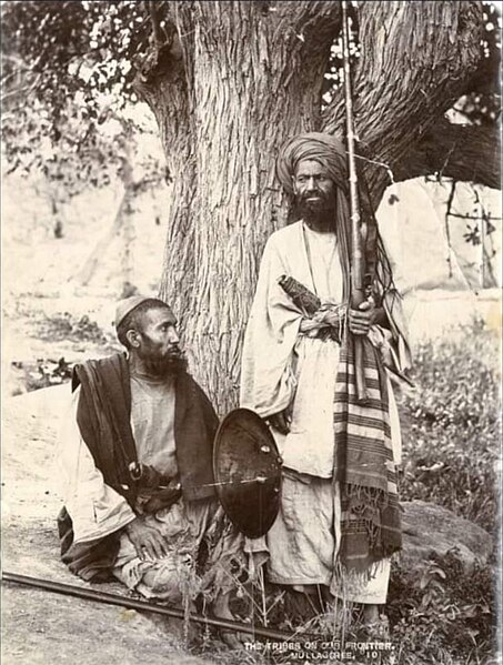 File:Mullagori Tribesmen - Traditional Attire and Weaponry (1880).jpg