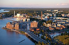 Tammerkoski and Näsijärvi seen from Näsinneula.