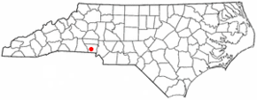 Poziția localității Gastonia, Carolina de Nord