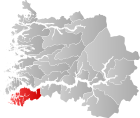 Locator map showing Gulen within Sogn og Fjordane