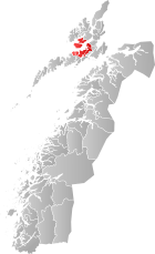Locator map showing Hadsel within Nordland