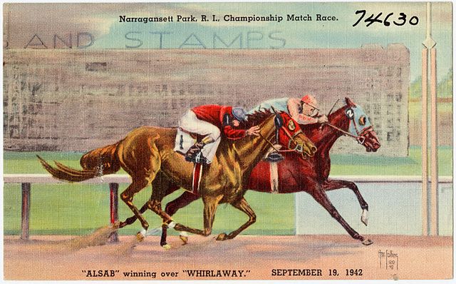 Postcard of Alsab and Whirlaway