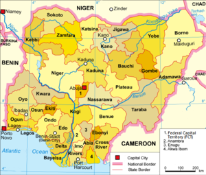 ประเทศไนจีเรีย: ภูมิศาสตร์, การแบ่งเขตการปกครอง, เศรษฐกิจ