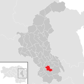 Poloha obce Nitscha v okrese Weiz (klikacia mapa)