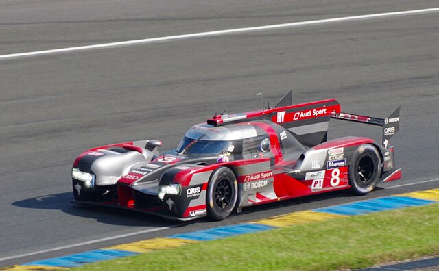 The No. 8 Audi R18 of Lucas di Grassi that set the fastest overall lap time in testing.