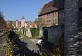 westliche Stadtbefestigung, von Süden nach Norden gesehen mit Klingentor und Taubenturm