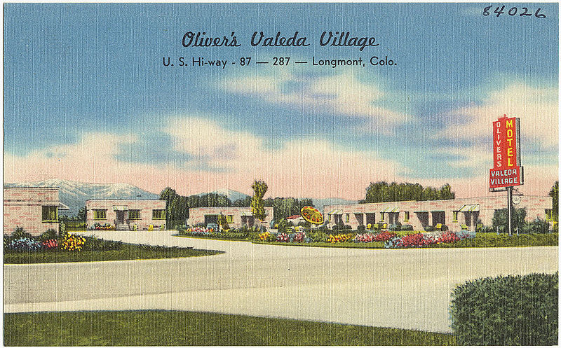File:Oliver's Valeda Village, U. S. Hi-way - 87 - 287 - Longmont, Colo. (7725175840).jpg